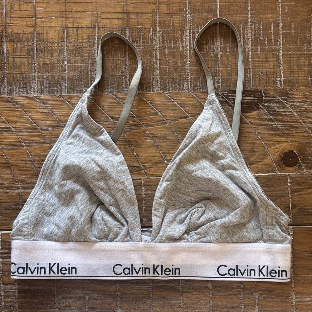 Calvin Klein Light Gray Triangle Bralette